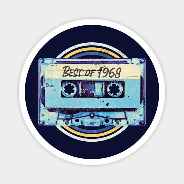 Retro Best of 1968 Mixtape Audio Cassette Tape // Funny Vintage 1968 Birthday Magnet by Now Boarding